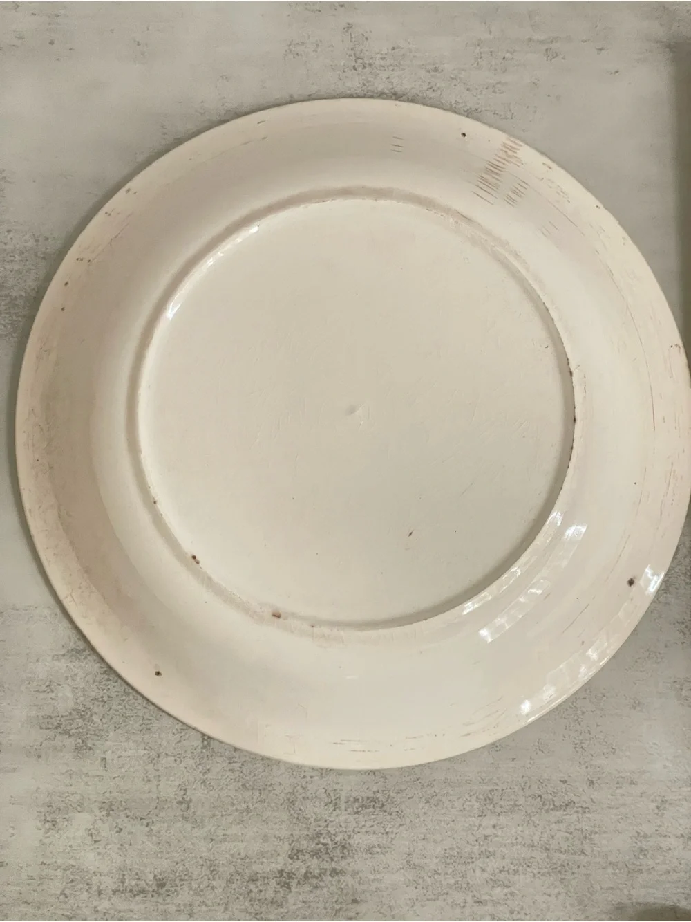 Crazed and stained cherry pie plate